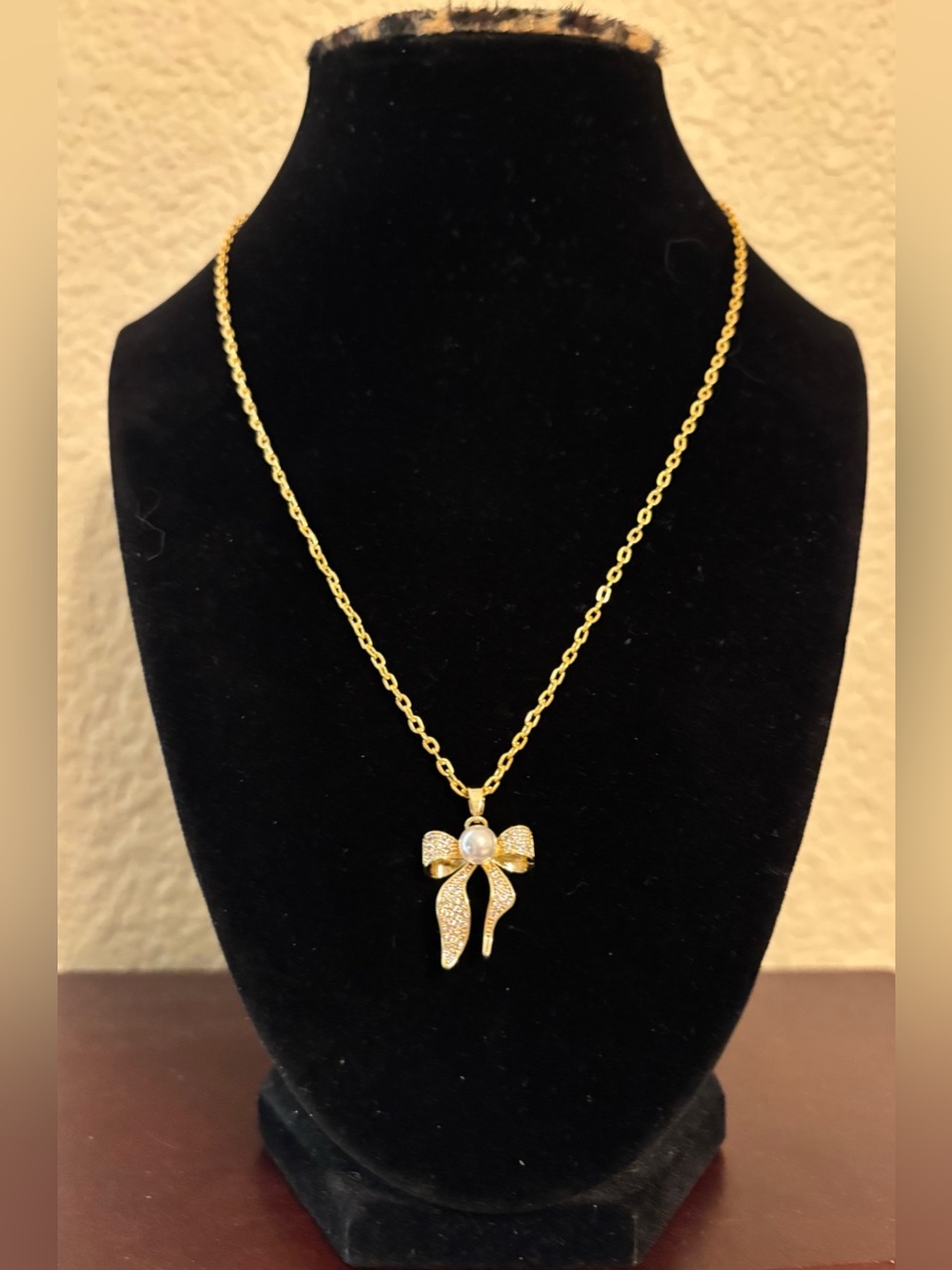 Adina Eden 14k gold plated bow pendant - NIB